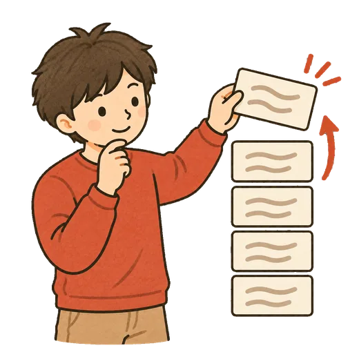 スキル欄の並び順を入れ替えているイラスト