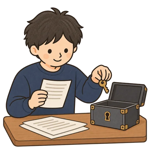 公開前に秘密情報を取り除いているイラスト