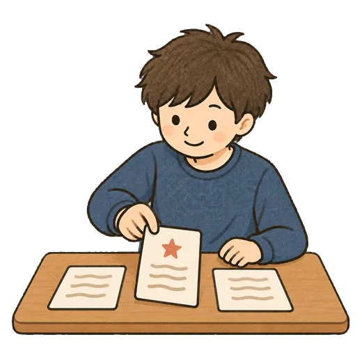3つの候補から一番強い強みを選んでいるイラスト