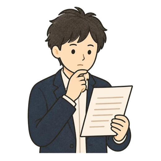 採用担当者が職務経歴書を読み込んでいるイラスト